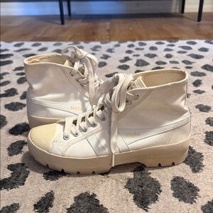 Gola Coaster Women's High-Top Sneakers - White and Tan